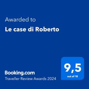 een blauw scherm met de tekst toegekend aan le case del ricordo bij Le case di Roberto in Gioia del Colle