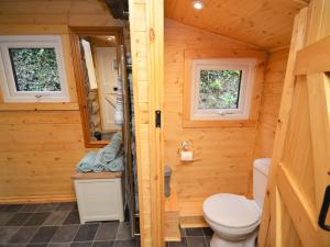 a small bathroom with a toilet and a sink at 1 Bed in Latchley 54164 in Sydenham Damerel