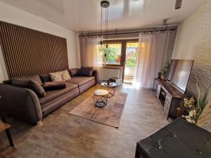 TV a/nebo společenská místnost v ubytování Ferienwohnung Waldliebe Hinterweidenthal