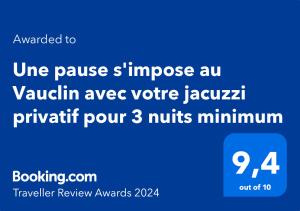 Certifikát, ocenenie alebo iný dokument vystavený v ubytovaní Une pause s'impose au Vauclin avec votre jacuzzi privatif pour 3 nuits minimum
