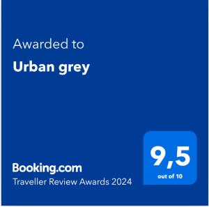 Certifikát, ocenenie alebo iný dokument vystavený v ubytovaní Urban grey