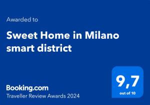a blue sign with the words sweet home in milka smart district at Sweet Home in Milano smart district in Milan