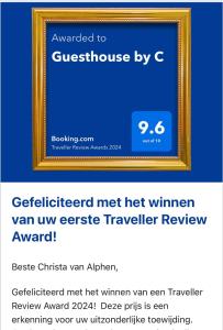una captura de pantalla de una página web con una imagen en un marco en Guesthouse by C, en Colijnsplaat
