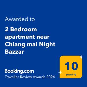 Certifikát, hodnocení, plakát nebo jiný dokument vystavený v ubytování 2 Bedroom apartment near Chiang mai Night Bazzar
