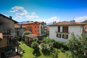 an aerial view of a city with buildings at Penthouse Federico with lake view - Residenza Silvana in Verbania