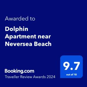 una schermata di un telefono con il messaggio che voleva vedere un delfino vicino alla spiaggia di Neveersea di Dolphin Apartment near Neversea Beach a Constanţa