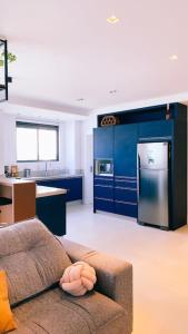 Η κουζίνα ή μικρή κουζίνα στο Luxuoso apartamento com vista mar em Itapema SC