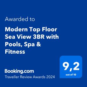 zrzut ekranu modemu na najwyższym piętrze z widokiem na morze i spa z kamieniami w obiekcie Modern Top Floor Sea View 3BR with Pools, Spa & Fitness w mieście Bečići
