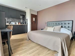 Кровать или кровати в номере Appart Hotel Spa Perpignan