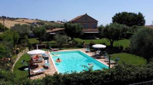 an image of a swimming pool in a yard at La Villa degli Ulivi in Fermo