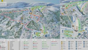 a map of a ski resort at Nybygd funkishytte med badstue og jacuzzi, golf, slalom in Vradal