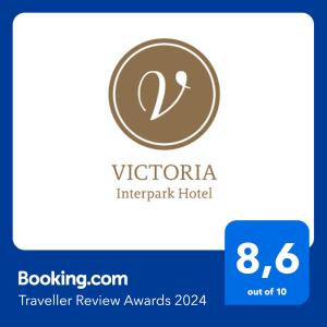 Certifikát, hodnocení, plakát nebo jiný dokument vystavený v ubytování Victoria Interpark Hotel