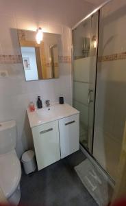 A bathroom at Appartement au cœur de la Venise Provençale