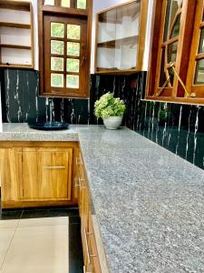 a kitchen with a sink and a counter top at Ocean Bliss Villa Mirissa in Kamburugamuwa