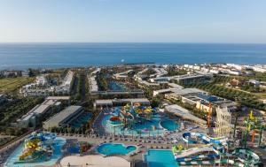 an aerial view of a water park with slides at Stella Palace Aqua Park Resort in Hersonissos