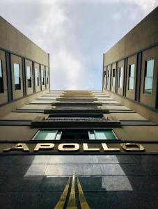 a tall building with the word akron written on it at Stylish & Serene 2BHK Apt in Islamabad