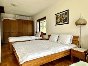 een slaapkamer met 2 bedden in een kamer bij Dream house near city center in Sarajevo
