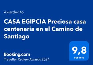 Certificat, premi, rètol o un altre document de CASA EGIPCIA Preciosa casa centenaria en el Camino de Santiago