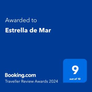 Сертификат, награда, вывеска или другой документ, выставленный в Estrella de Mar