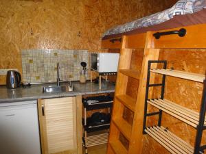 a kitchen with a bunk bed in a room at Vlado in Tbilisi City +8 photos