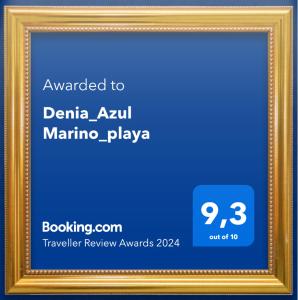 Certifikát, ocenenie alebo iný dokument vystavený v ubytovaní Denia_Azul Marino_playa