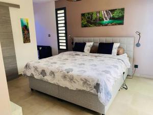 Ένα ή περισσότερα κρεβάτια σε δωμάτιο στο La Villa 3B ~ Piscine chauffée