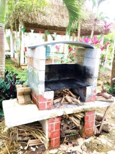 an outdoor brick oven with a roof at GREEN PARADISE LEONA VICARIO in Leona Vicario