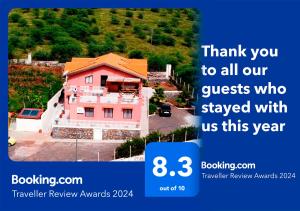 a flyer for a house with the words thank you to all our guests who stayed at Casa Amizade B&B in Pedra Badejo