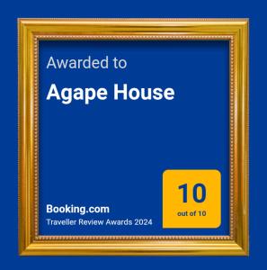 Certifikát, hodnocení, plakát nebo jiný dokument vystavený v ubytování Agape House Kisoro