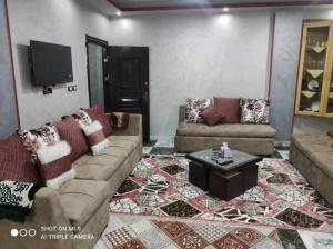 salon z 2 kanapami i telewizorem w obiekcie Sasha House w Kairze
