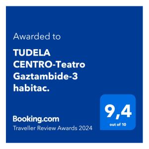 Certyfikat, podpis lub inny dokument wystawiony w obiekcie TUDELA CENTRO-Teatro Gaztambide-3 habitac.