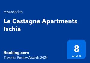 Certifikát, hodnocení, plakát nebo jiný dokument vystavený v ubytování Le Castagne Apartments Ischia