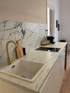 a kitchen with a sink and a counter top at Suite Detroit in Lyon