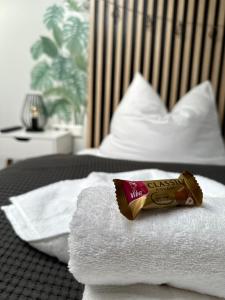 Ein Bett oder Betten in einem Zimmer der Unterkunft Oasis Appart - Gemütlich im Elbland - Netflix - Balkon - TG