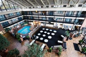 an overhead view of a building with a pool at Clifton Victoria Inn at the Falls in Niagara Falls