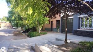 ein Baum am Straßenrand neben einem Gebäude in der Unterkunft Casa Gutiérrez in Godoy Cruz