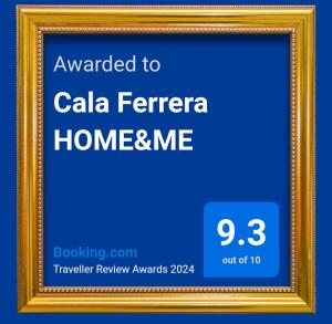 Ein Zertifikat, Auszeichnung, Logo oder anderes Dokument, das in der Unterkunft Cala Ferrera HOME&ME ausgestellt ist