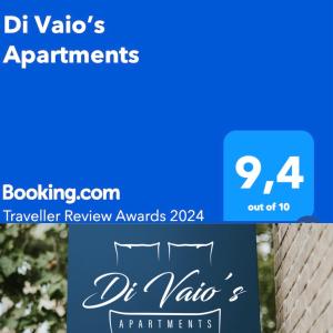 Ett certifikat, pris eller annat dokument som visas upp på Di Vaio’s Apartments