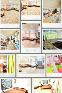 un collage de fotos de una sala de estar con muebles en Transient House in Pili, Camarines Sur Bicol en Pili