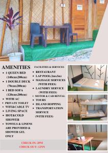 un collage di fotografie di mobili in una yurta di Ecostay Panglao Resort Hotel a Panglao
