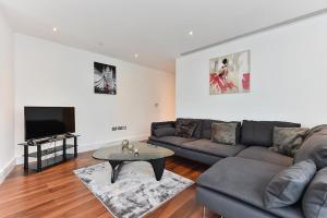 Et opholdsområde på 3Bed 2 Bath with Fantastic skyline view Canary Wharf - Perfect for long stays
