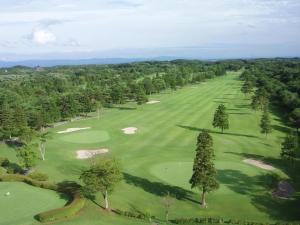 an overhead view of a golf course with trees at Wellness Forest Nasu in Nasu