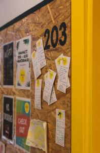 a bulletin board with the number on it at Limon Inn Hotel, Taşucu in Tasucu
