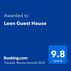 a screenshot of azer guest house with the text awarded tolear guest house at Leen Guest House in Wadi Musa