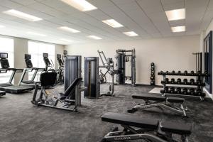 - une salle de sport avec plusieurs tapis de course et appareils de cardio-training dans l'établissement TownePlace Suites by Marriott Marriott Barstow, à Barstow