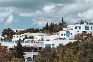 シディ・ブ・サイドにあるJolie Maison au centre de Sidi Bou Saidの高台の白い大きな建物