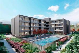 an artist rendering of an apartment building with a swimming pool at Lofts Con Piscina En Santiago in Santiago