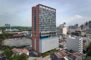 Ein allgemeiner Blick auf Kuala Lumpur oder ein Stadtblick von des Hotels aus