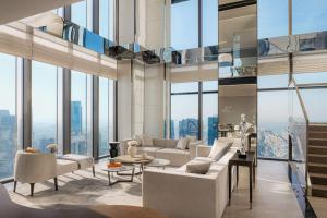 a living room with a lot of windows at One&Only One Za'abeel in Dubai