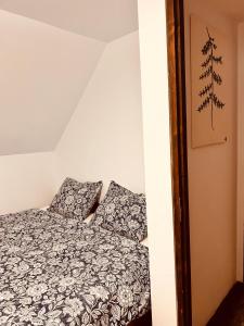 1 dormitorio con 1 cama en una habitación en Cabana Ruku, en Muntele Băişorii